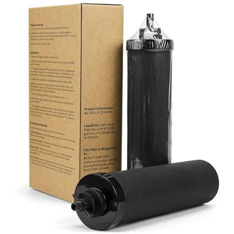 Cartouche de filtre à eau de rechange BB9-2 pour BB9-2 Black, Doulton Super Sterasyl et Propur Traveler, Nomad, King, Big Series, Purification Elements (lot de 2)
