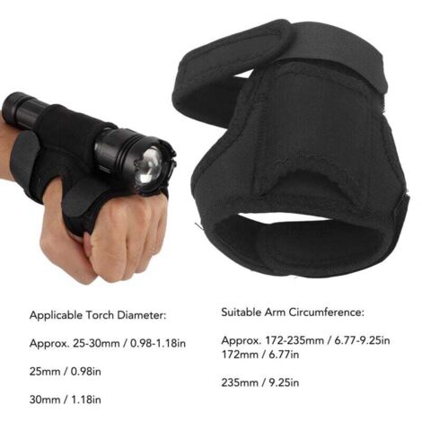 tui de lampe de poche au poignet en nylon épaissi support de montage de bras de torche de plongée mains libres robuste