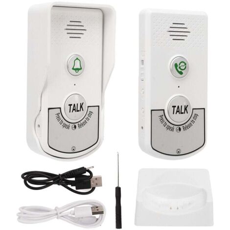 Porte de Portes sans Fil, Sonnette d'interphon de Voix sans Fil 1000m sans Fil IP54 Dorbe électronique imperméable avec Un Temps de Veille de 6 Mois, Système de sécurité Domestique