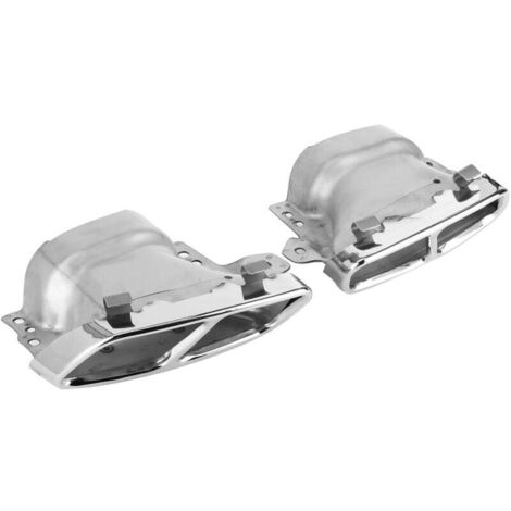 Embouts d'échappement quadruples en acier inoxydable, 2 pièces, adaptés à MercedesAMG A45 W176 CLA45 C117 20132018 (argent chromé) (1/4)