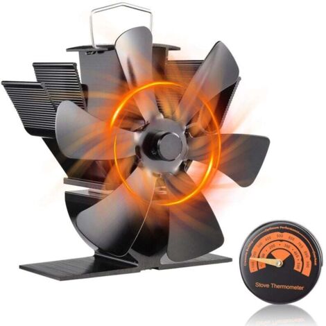 Mini Ventilateur Poele à Bois 6 Pales ventilateur silencieux pour la circulation de la chaleur/ventilateur de brûleur à bois/brûleur à bois Eco Fire Fan