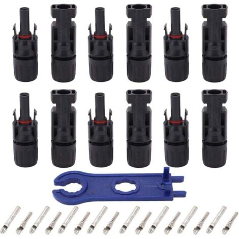 12 pièces connecteur solaire photovoltaïque IP67 cuivre étamé broches mâle femelle Kit de connecteur pour l'industrie 1000V 30A