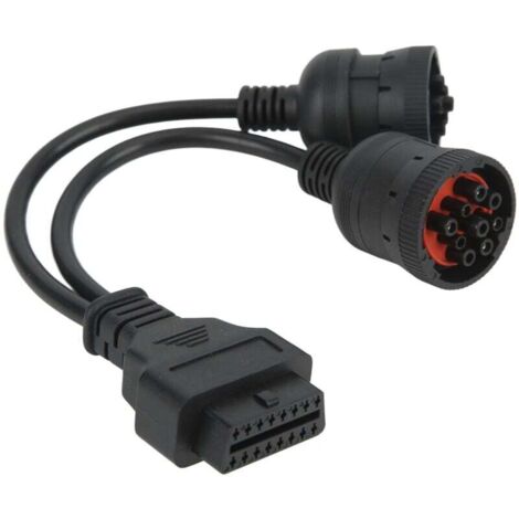Adaptateur femelle J1708 6 broches J1939 9 broches vers OBD2 16 broches, câble de Diagnostic en Y pour camions Diesel robustes, bus, remorques