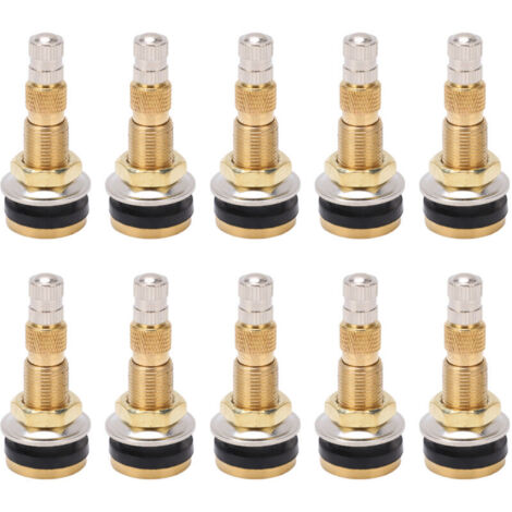Tige de Valve de pneu sans chambre à Air liquide, 10 pièces, en laiton 1 7/8 pouces TR618A pour tracteur, trou de Valve de 0,625 pouces