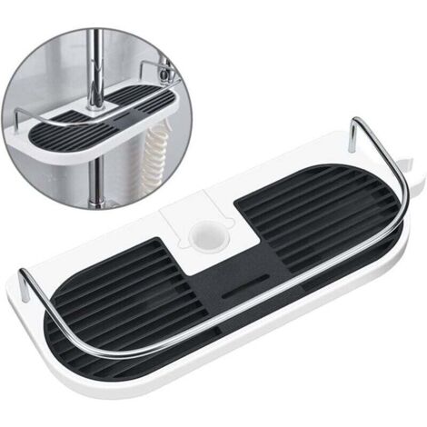 Sans Perçage Étagère de Douche pour Rail de Douche - Support D'organisateur de Salle de Bains pour le Shampooing, Adapte le Rail de 19mm - 25mm (1/4)