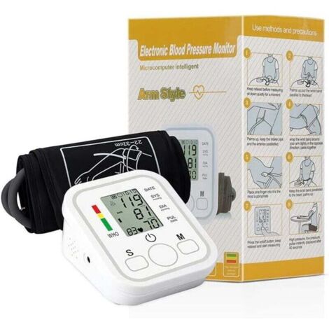 Tensiomètres avec grand brassard - Bras 22-32 cm 8,6-12,6" Cliniquement précis avec 2 x 99 mémoire double batterie ou écran LCD USB Usage domestique