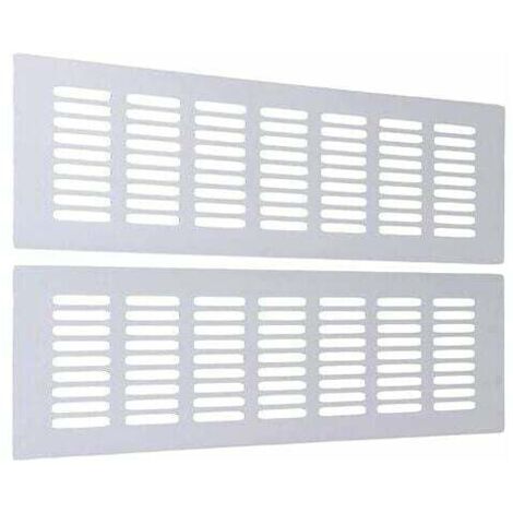 Grille aération, Grille D'aeration Rectangulaire Grille de Ventilation Grille de Ventilation Rectangulaire Grille D'aération Aluminium pour une Ventilation (30 cm) 2 Pièces,Blanc (1/4)