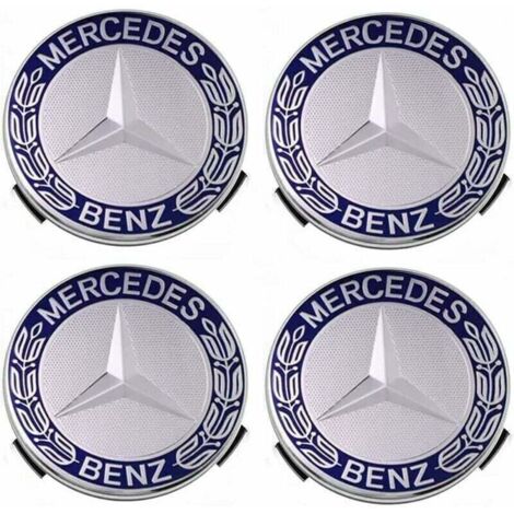 Enjoliveurs compatibles Mercedes-Benz 75 mm - bleu, lot de 4 (1/4)