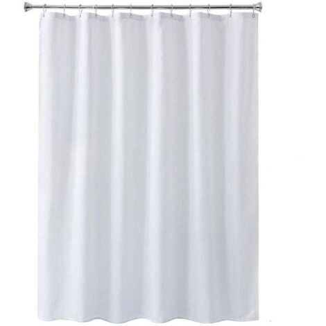 Rideau de douche en polyester épais, uni, imperméable et résistant aux moisissures, idéal pour les salles de bains et les hôtels. Ce rideau de séparation uni en polyester blanc (120 g/m², 120 x 200 cm (1/4)