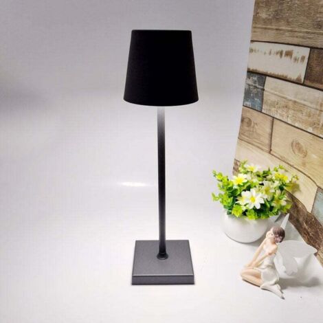 Lampe de table LED sans fil rechargeable, 5000mAh lumiere modernes à batterie, pour exterieur, terrasse, restaurant--noir-RAPANDA (1/4)
