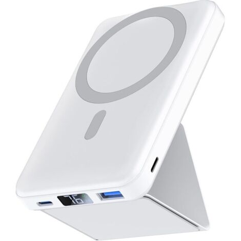 Batterie externe iPhone, Podoru Mag-Safe Power Bank 10 000 mAh Batterie externe PD 22,5 W Chargeur rapide Batterie externe sans fil avec écran LED Compatible Mag-Safe pour iPhone 14/13/12 Pro Max/Pro/ (1/4)