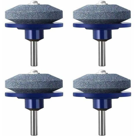 Aiguiseur,Lot de 4 lames de tondeuse à gazon rotative outil de jardin plus tranchant pierre à aiguiser pour perceuse à main électrique-RAPANDA (1/4)