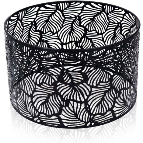 Abat-Jour pour Ampoules E14 E27 25 x 16 cm Noir Abat-Jour Tambour Universelle Moderne Lampe de Dissipation Thermique (1/4)