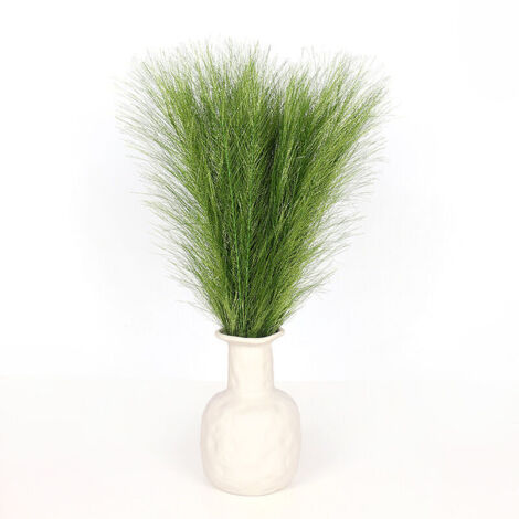 Fausse herbe de pampa, 5 tiges 45 cm/18'' Petite herbe de pampa duveteuse Réplique Plumes de roseau pour remplissage de vase Composition florale Salon Cuisine Mariage Bureau Réplique bohème (1/4)
