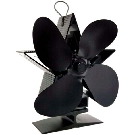 Ventilateur Poele à Bois 4 Pales Avec Thermomètre - Ventilateur Cheminée Alimenté à la Chaleur Ventilateur Silencieux avec Protection Contre le Surchauffe pour Poêle à Bois Cheminée Gaz Bûche Poêle à (1/4)