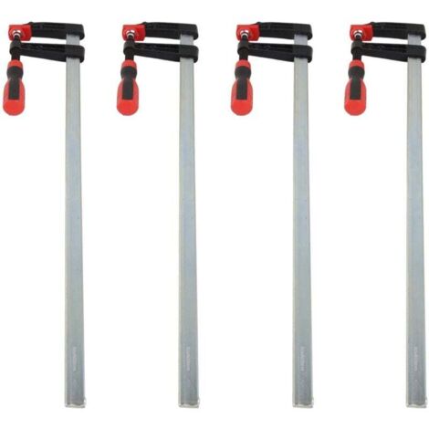 Lot de 4 pinces en F robustes pour barre de travail du bois, glissière rapide, kit d'outils à main de bricolage 80 x 600 mm