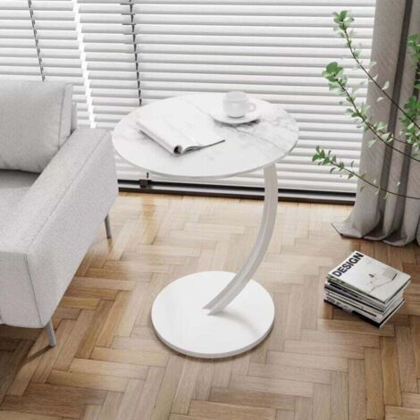 Petite table d'appoint, table centrale, table de chevet, table basse pour chambre à coucher, table basse 60 x 40 x 38 cm, montage compact, salon, balcon, bureau (blanc + blanc) (1/4)
