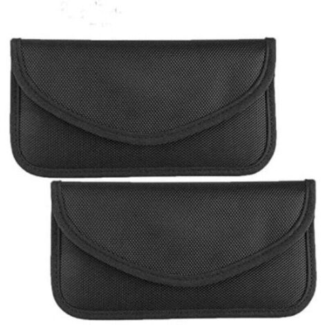 (Lot de 2) Sacs de protection des signaux des clés de voiture Sacs de protection des signaux RFID, sacs antivol Faraday pour clés de voiture et sacs de protection des téléphones portables. (1/4)
