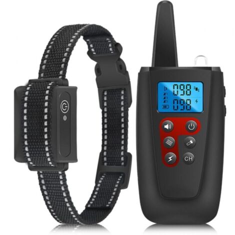 2 En 1 Collier De Dressage Pour Chien 1000 Metre - Collier Anti Aboiement Avec Telecommande Recepteur, Ip67 Etanche Et Rechargeable