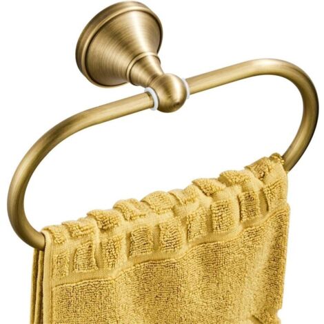 Porte-serviettes ovale en laiton antique porte-serviettes porte-serviettes pour salle de bain accessoires de cuisine support mural en bronze brossé