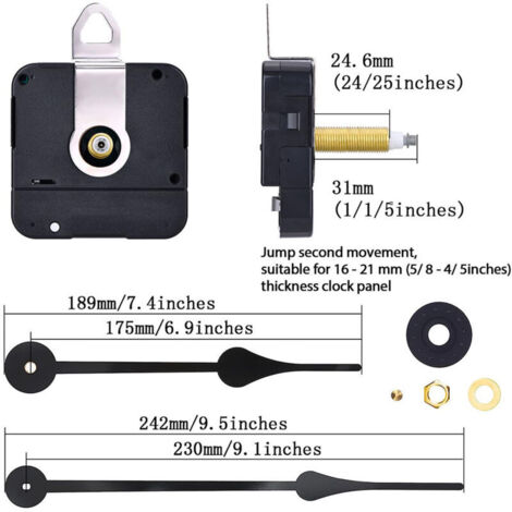 Mouvement Quartz Couple Élevé Pour Pendule – Arbre 20 Mm – Neuf