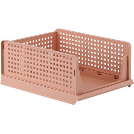 Panier de rangement rose 33,5 x 43 x 18,5 cm, 1 pièce, séparateur de tiroir en plastique, conteneur de bureau pour armoire, cuisine