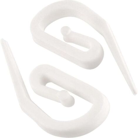 Crochets pour Rideaux en Plastique Blanc - Paquet de 100 (28 x12mm) Tentures/Fenêtres/Rideaux, (1/4)