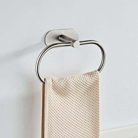 Anneau Porte-Serviettes, Porte Serviette Rond, Style Contemporain en Acier Inoxydable 304 Chromé Porte-Serviette pour Salle de Bain, Cuisine, Patio (Argent) (1/4)