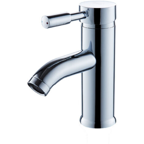 Robinet de salle de bain, robinet de lavabo blanc, robinet de haute qualité, robinet de salle de bain, résistant à l'usure, robinet chaud et froid, acier inoxydable, argent (1/4)