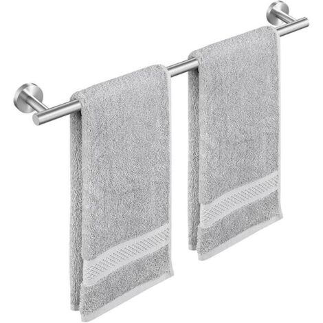 Porte-serviettes de salle de bain mural 60 cm, porte-serviettes de douche porte-serviettes en acier inoxydable SUS304 poli brossé porte-serviettes (1/4)