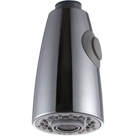 Douchette Robinet Cuisine 2 Jets Tête de Robinet de Rechange Douchette pour Robinet Remplacement Douchette pour Mitigeur Cuisine, Chromé, G1/2" (1/4)