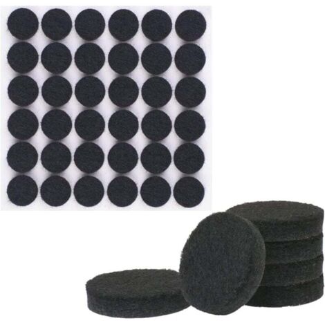 108 patins en feutre (ronds, 15 mm), patins en feutre de protection de sol auto-adhésifs noirs de 15 mm, épaisseur de 5 mm, patins de meubles pour pieds de meubles (1/4)