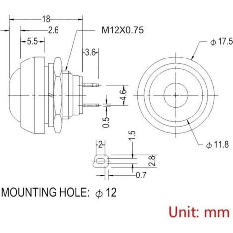 10 Pièces Mini Interrupteurs Bouton-Poussoir 12mm 3A - Lot Rouge Vert Auto-Verrouillage Momentané
