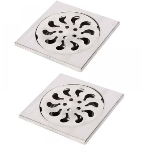 10x10x30mm 2pcs Siphon de Sol Acier Inoxydable, Grille de Douche Carrée Filtre de Douche Drain de Douche Attrape Cheveux pour Salle de Bain (1/4)
