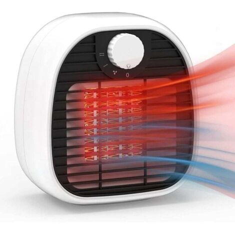 Radiateur Soufflant Céramique Radiateur soufflant Céramique 1000W Radiateur Electrique avec 2 Niveaux de Chauffage Surchauffe & Basculement Protecteur Chauffage Soufflant Salle de Bain Salon (1/4)