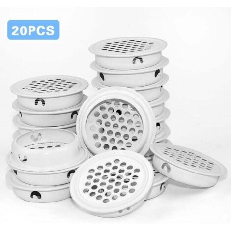 MroMax Lot De 20 Couvercles D'aération Ronds En Acier Inoxydable 304 De 3,5 Cm De Diamètre Pour Ventilation Et Boîte à Lumière, Dissipation De La Chaleur, Mur, Plafond, Salle De Bain, Bureau