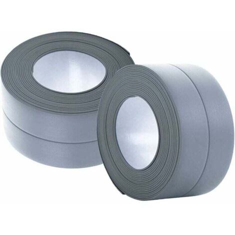 Plinthe souple - bande d'extrémité 22 mm 6 mètres pour cuisine et salle de bain, bande d'étanchéité autocollante, bande pliable flexible, bande d'étanchéité pour joints, anthracite (gris) (1/4)