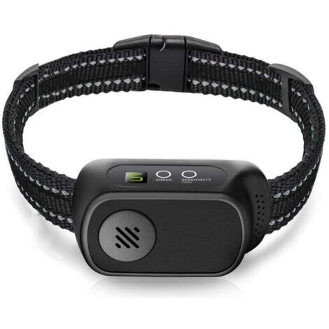 Collier Anti-aboiements Automatique Rechargeable pour Chiens,5 Niveaux de Sensibilité Réglables, Modes Vibration, Choc Statique et Son, Adapté Aux Chiens de Petits,Taille Moyenne,Grande