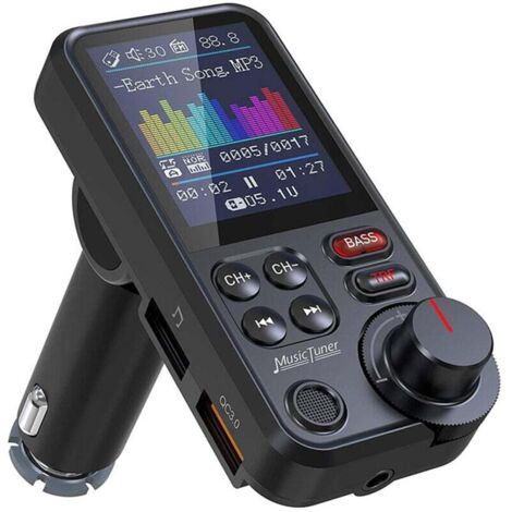 Transmetteur Bluetooth de voiture, adaptateur d'autoradio Bluetooth à écran couleur de 1,8" avec mic (1/4)