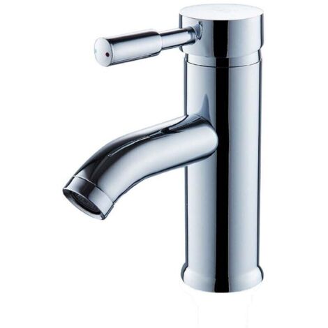 Robinet de salle de bain, robinet de lavabo blanc, robinet de haute qualité, robinet de salle de bain, résistant à l'usure, robinet chaud et froid, acier inoxydable, argent (1/4)