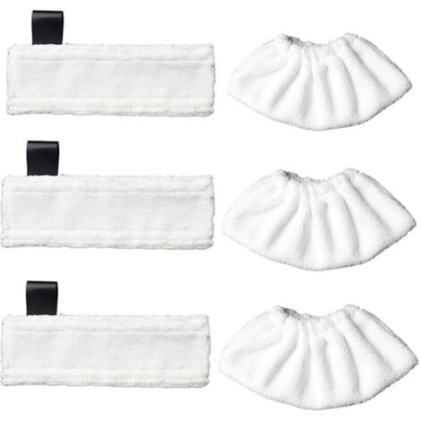 3 chiffons microfibres + 3 kits de chiffons microfibres pour Kärcher SC5/SC4/SC3/SC2 /SC1, chiffons de rechange pour nettoyeurs vapeur Kärcher EasyFix (1/4)