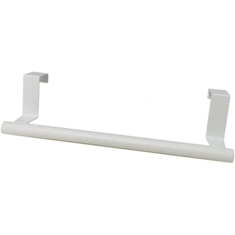 Porte-serviettes de cuisine suspendu en acier inoxydable, porte-torchons sans perçage, 23 cm de long (blanc)