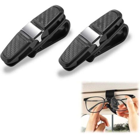 Lot de 2 Clips de Lunettes pour Pare- de Voiture, Porte Lunettes pour Voiture Clip à Lunettes de Voiture Rotatif à 180 Degrés pour Pare- de Voiture (1/4)