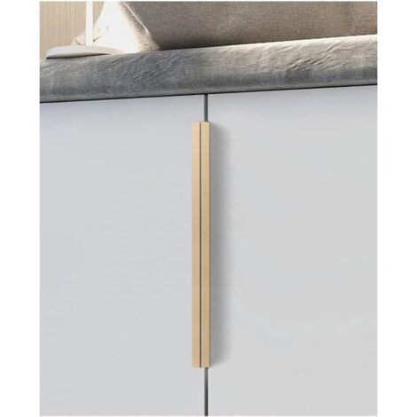 Poignée de meuble de cuisine, poignée dorée encastrée, poignée de porte cachée en alliage d'aluminium, 2 pièces, distance du trou 224 mm