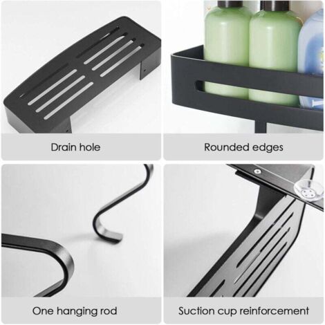 Range-accessoires de douche For Living en aluminium antirouille à 2 Range-accessoires de douche For Living en aluminium antirouille à 2