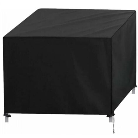Bâche pour Salon de Jardin, Bâche de Protection Rectangulaire 420D, Résistante à l'eau et aux intempéries, adaptée aux Tables, chaises et Salons de Jardin, Noir, 150 x 130 x 90 cm (1/4)