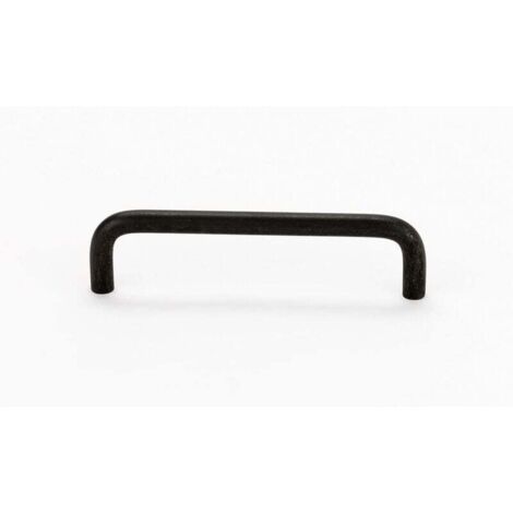 Poignée de meuble design, distance entre les trous 96 mm, pour cuisine, salle de bain, étagère, alliage d'aluminium, noir, 2 pièces (1/4)