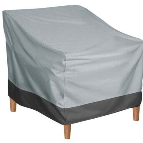 Housse de protection imperméable pour meubles d'extérieur, tissu Oxford gris et noir, 80 x 85 x 91,5 cm, pour jardin, cour, parasol, canapé, 1 pièce (1/4)