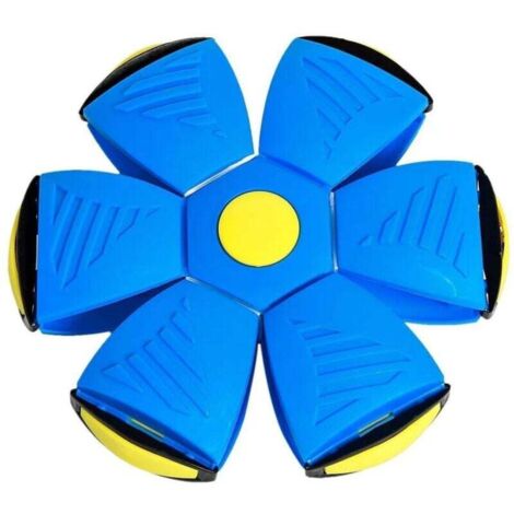 Jouets pour chiens Soucoupe volante Ball Pet Magic Deformation UFO Toy Sports de plein air Dog Training Equipment Dog's Play Flying (Bleu)