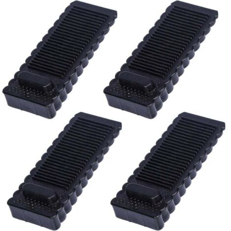 Lot de 4 butées de porte noires antidérapantes et durables (9,5 x 4 x 1,4 cm), empilables, adaptées à tous les types de sols